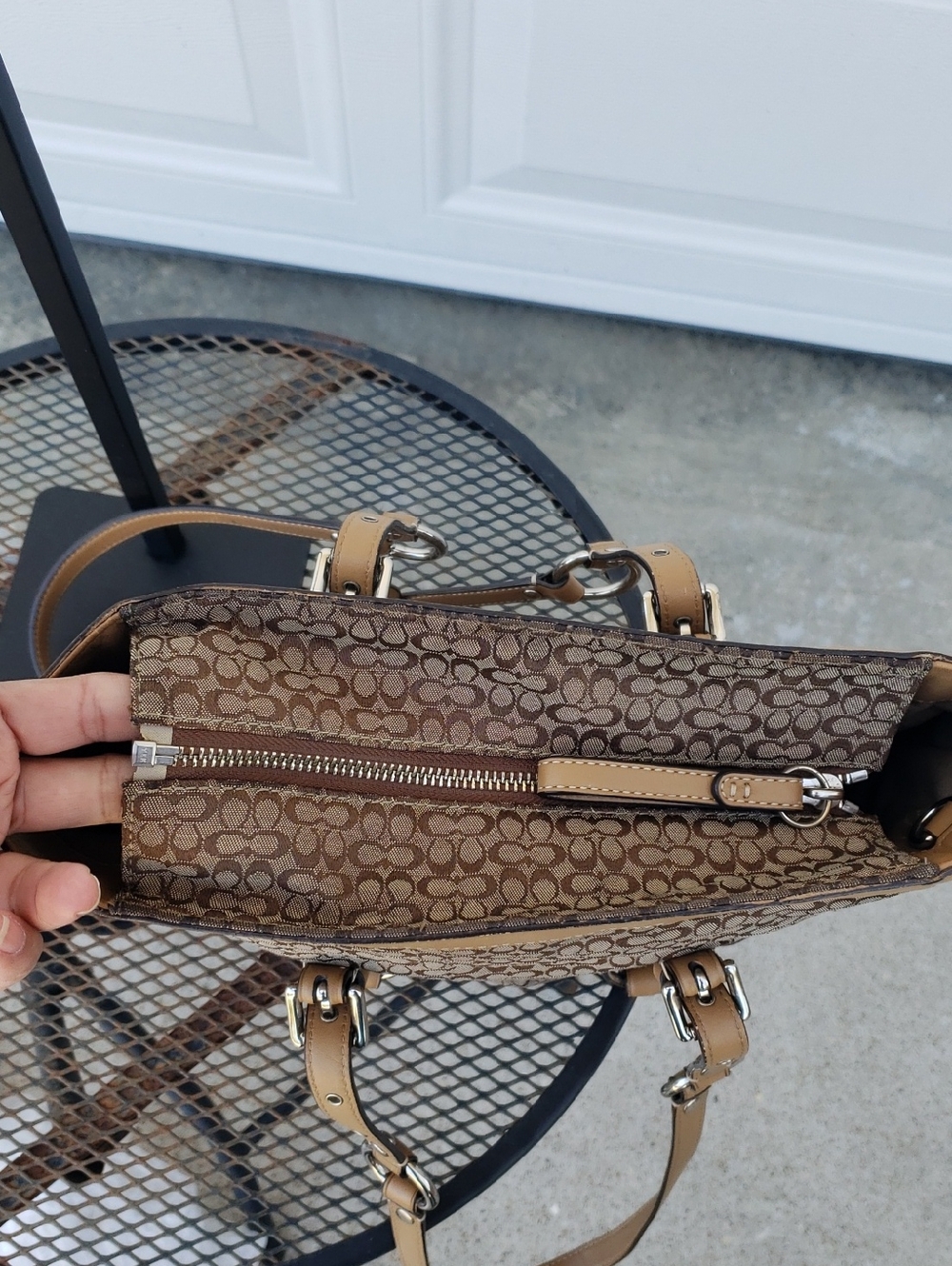 Coach Micro CC Jacquard Canvas Leather Gallery Tote Bag Monogram Y2K Classic - Picture 12 of 17